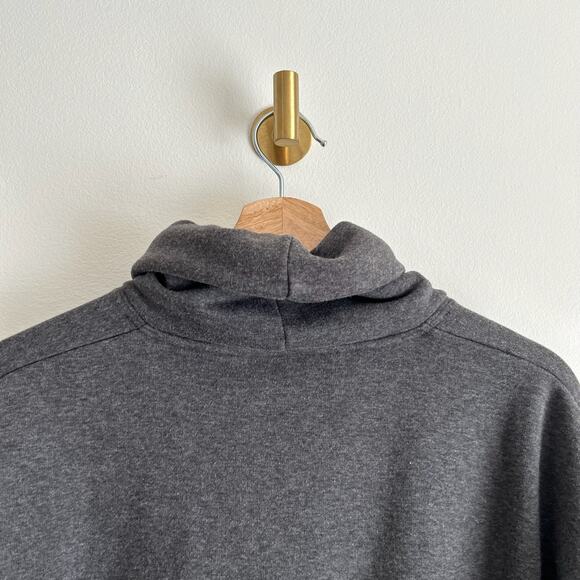 Athleta Cozy Karma Lounge Fleece Funnel Neck Sweatshirt Gray - Picture 9 of 9